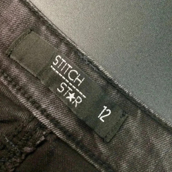 NWT Stitch Star Womens Black Distressed High-Rise Ankle Straight Jeans Size 12 - Picture 6 of 12